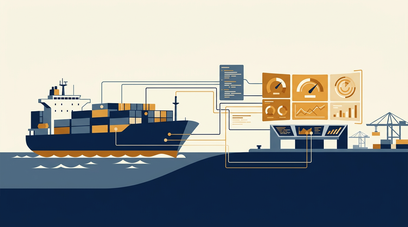 A ship's bridge with navigation equipment, representing maritime operations and safety technology.
