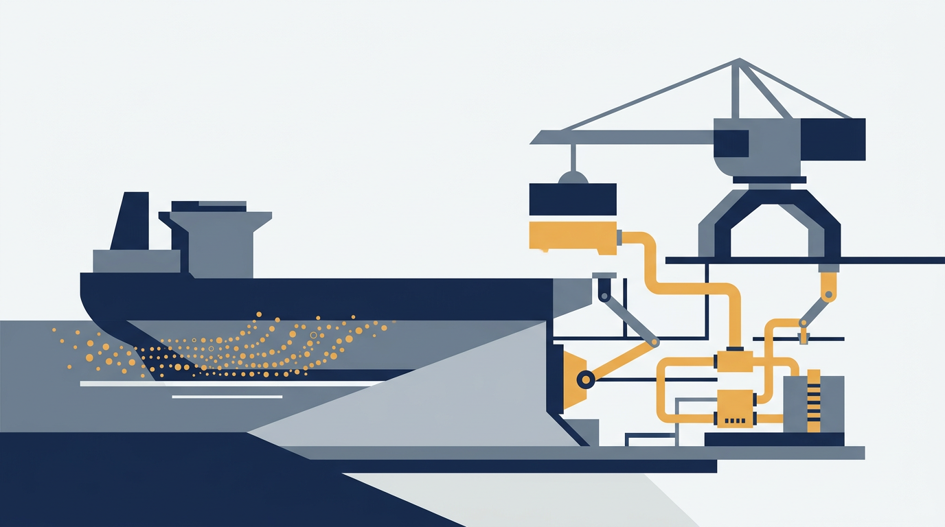 A ship with an air lubrication system reducing friction